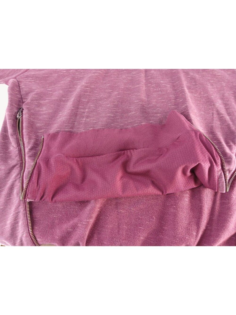 Lululemon Womens Burgundy Hoodie Om Roam Size 8 Heathered Berry Side Zippers - Picture 15 of 16